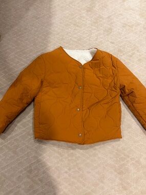 Reversible Quilted Jacket in Rust Orange